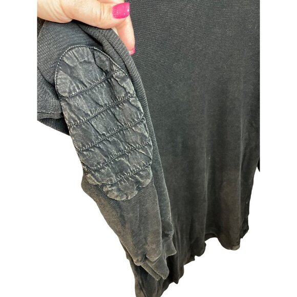 Calvin Klein Jeans Black Thermal Elbow Patch Crew Neck Pullover Shirt Sz L - Picture 4 of 10